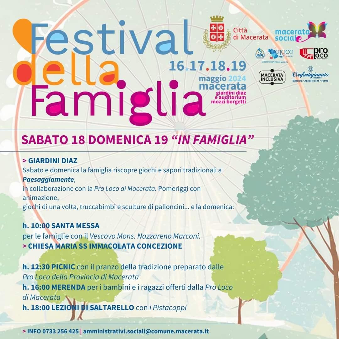 Locandina Festival della famiglia - Li Pistacoppi